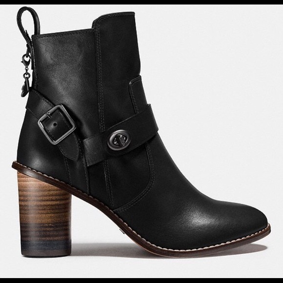 coach moto bootie heel